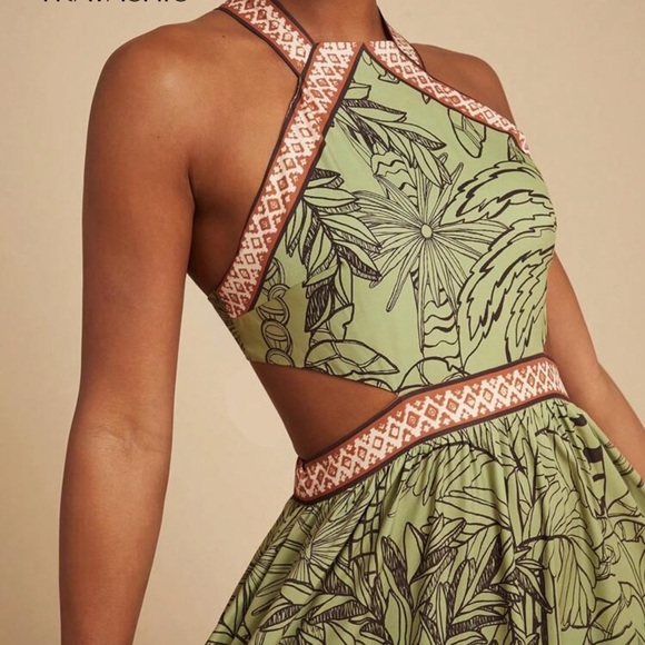 SHEIN Olive Green Tropical Maxi Skirt - Picture 3 of 3